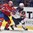 OSTRAVA, CZECH REPUBLIC - MAY 2: Norway's Ken Andre Olimb #40 battles for position with USA's Dan Sexton #42 during preliminary round action at the 2015 IIHF Ice Hockey World Championship. (Photo by Richard Wolowicz/HHOF-IIHF Images)

